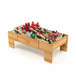 Wooden Train Set with Table
